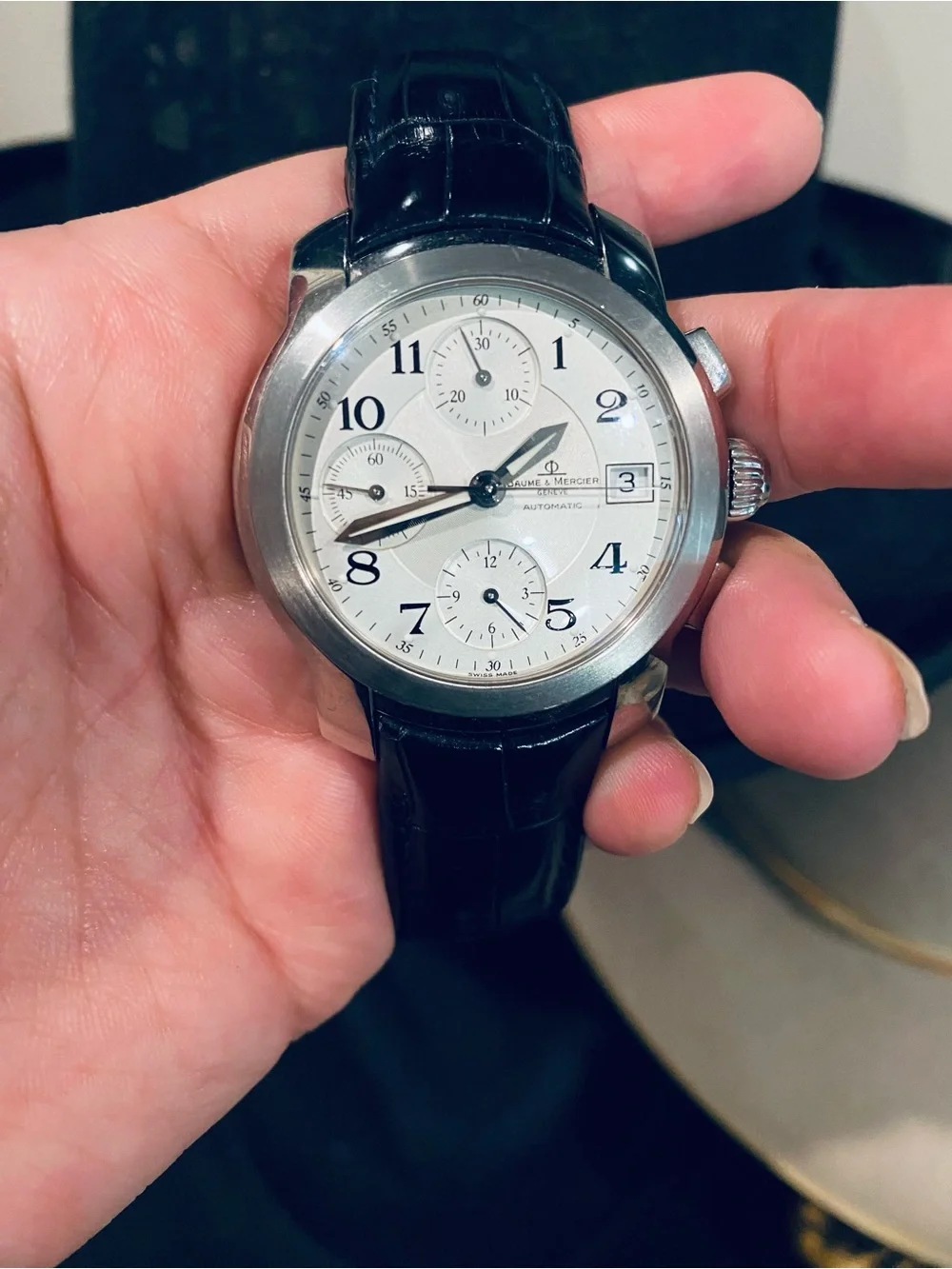 Luxury Men's Chronograph Watch in White and Black - Classic Automatic